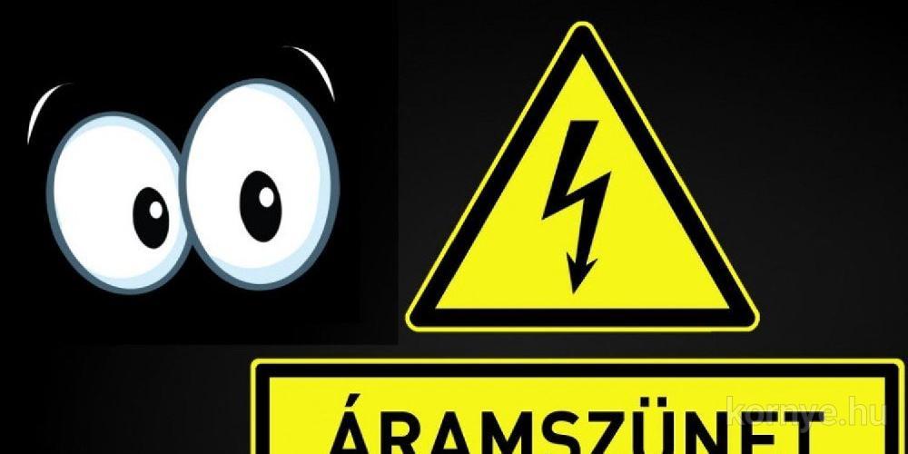 Tervezett áramszünet