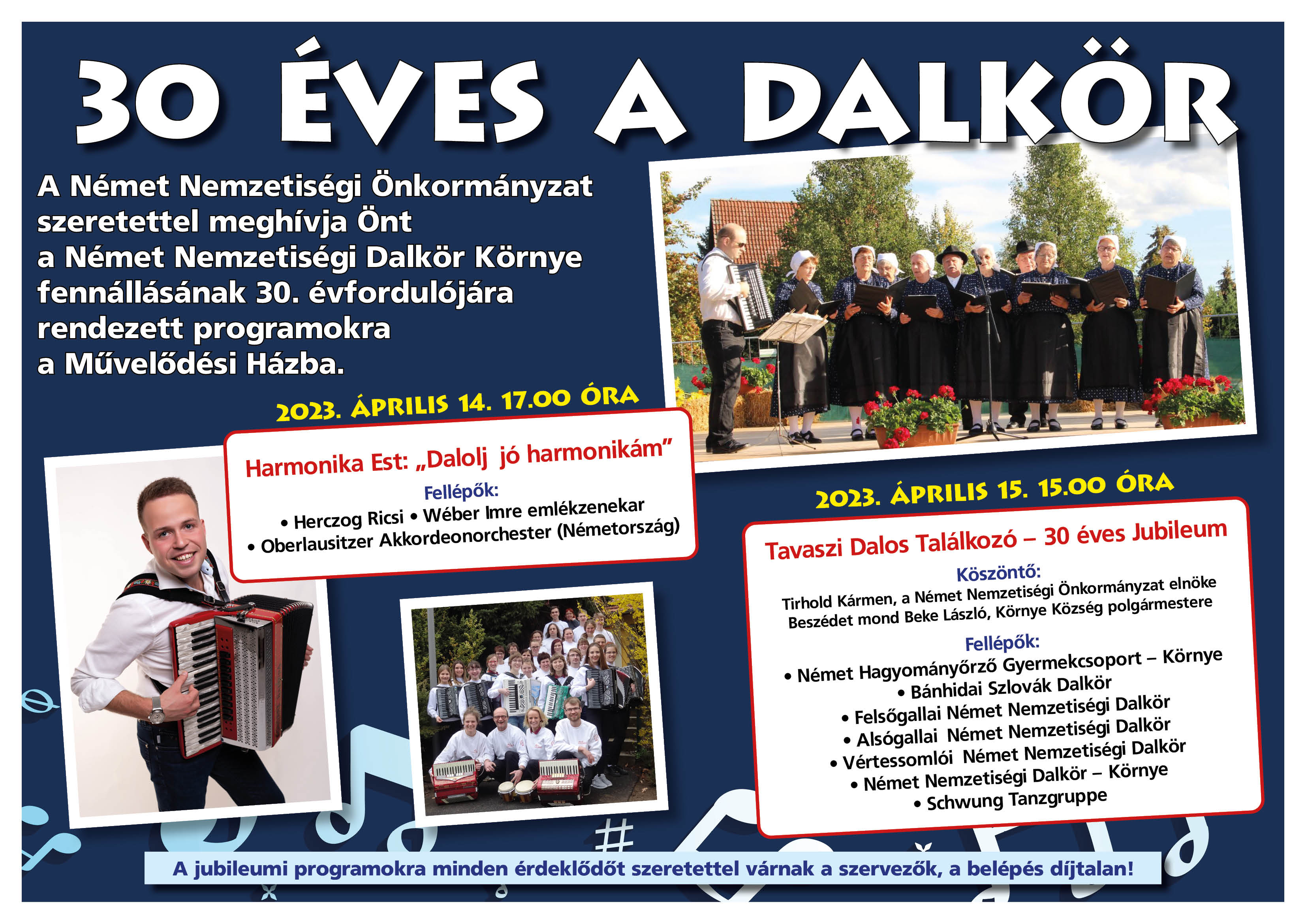 30 éves a dalkör: harmonika est