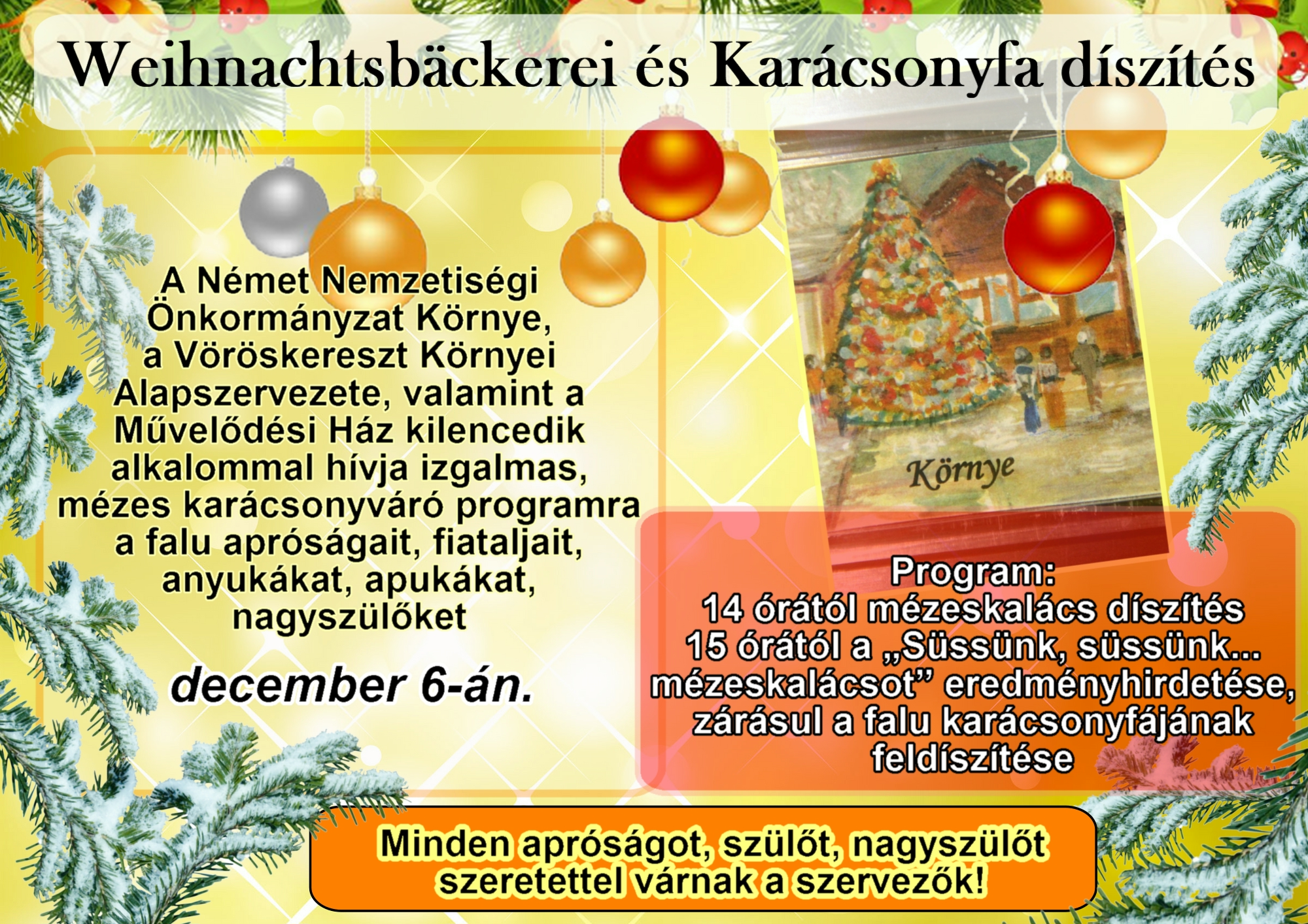 Weihnachtsbäckerei és karácsonyfa díszítés